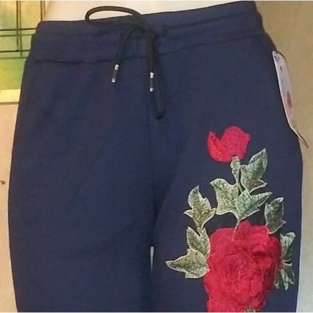 Sweats with Roses Blue S/M - Picture 2 of 9
